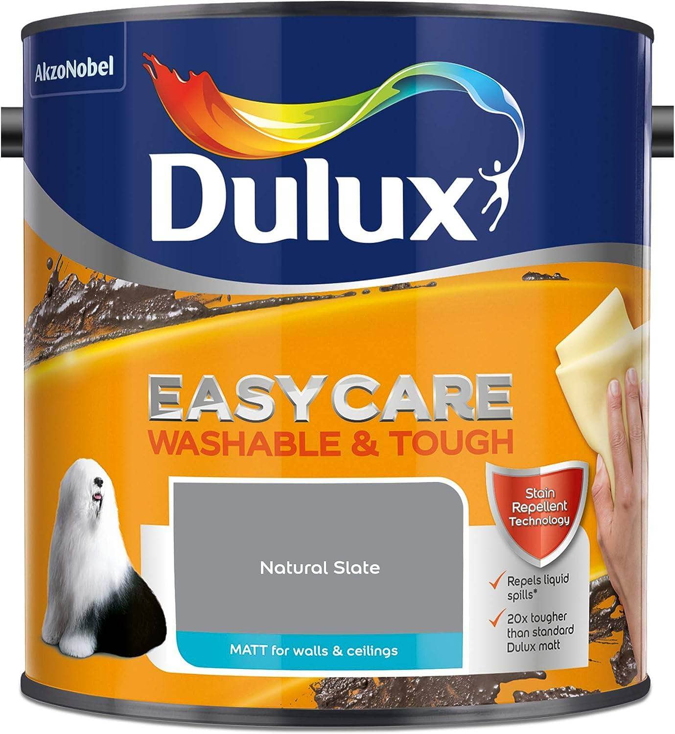 Paint  -  Dulux Easycare Matt Emulsion 2.5L - Natural Slate  -  50141819
