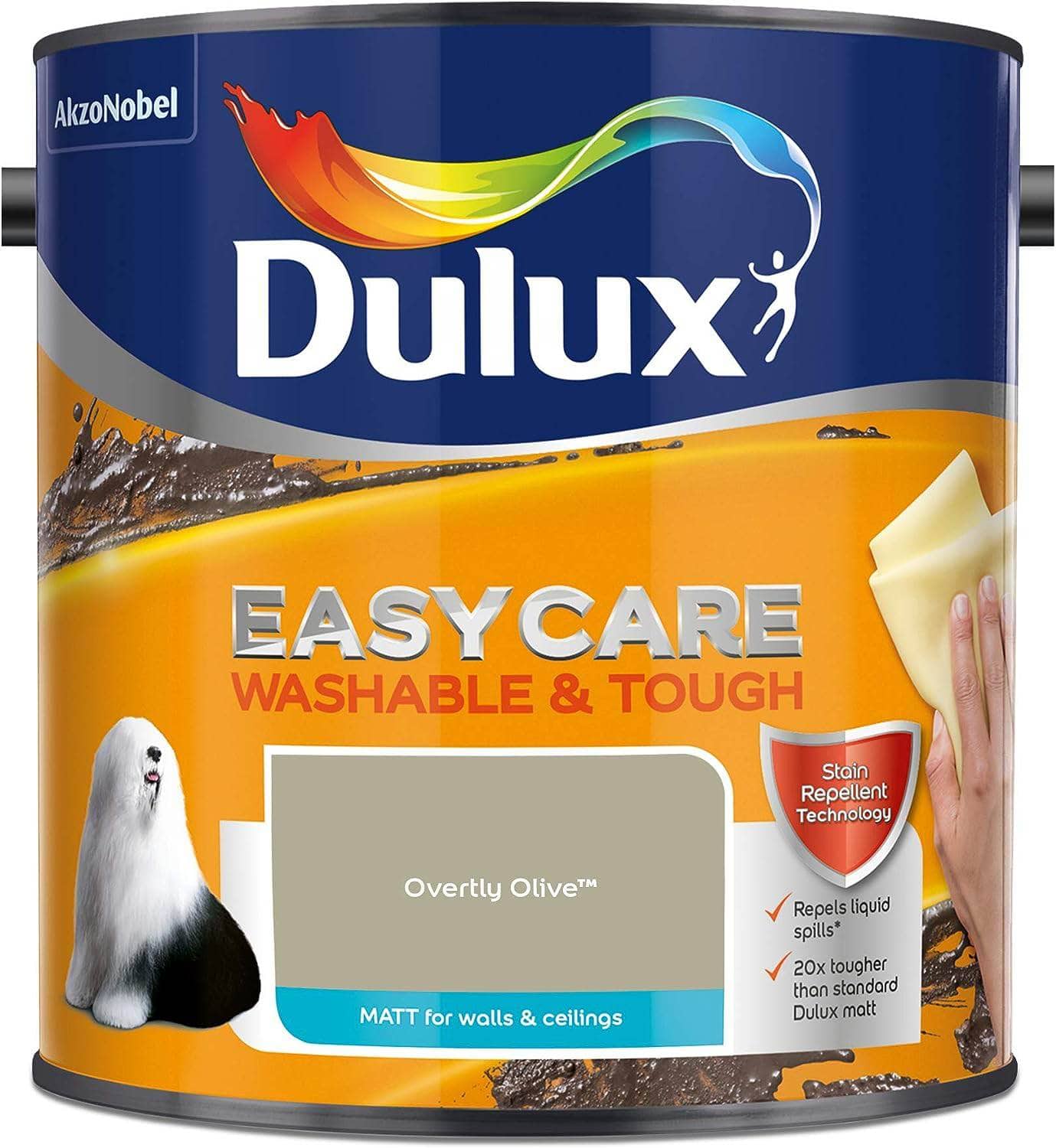 Paint  -  Dulux Easycare Matt Emulsion 2.5L - Overtly Olive  -  50141821