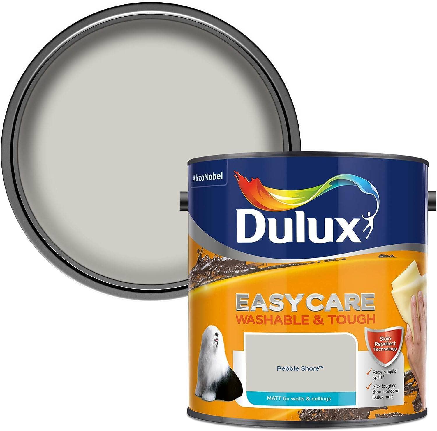 Paint  -  Dulux Easycare Matt Emulsion 2.5L - Pebble Shore  -  50141822