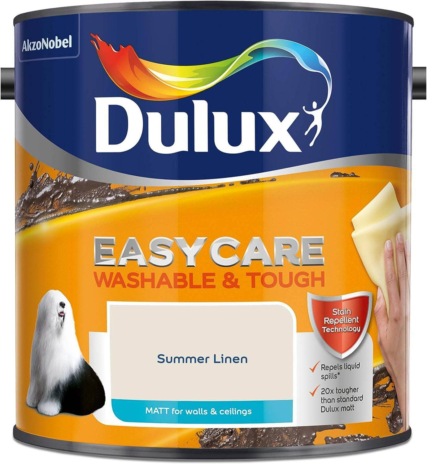 Paint  -  Dulux Easycare Matt Emulsion 2.5L - Summer Linen  -  50141829