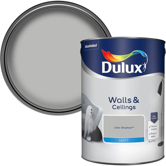 Paint  -  Dulux Matt Emulsion 5L - Chic Shadow  -  50142607