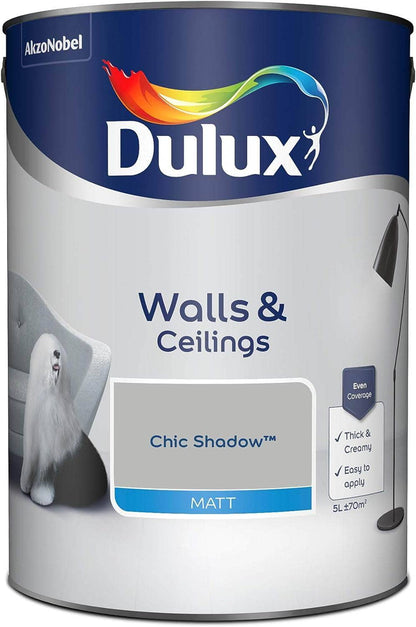 Paint  -  Dulux Matt Emulsion 5L - Chic Shadow  -  50142607
