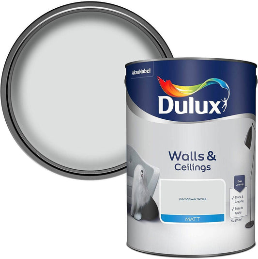 Paint  -  Dulux Matt Emulsion 5L - Cornflower White  -  50142608