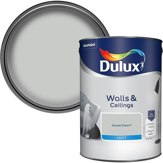 Paint  -  Dulux Matt Emulsion 5L - Goose Down  -  50142609