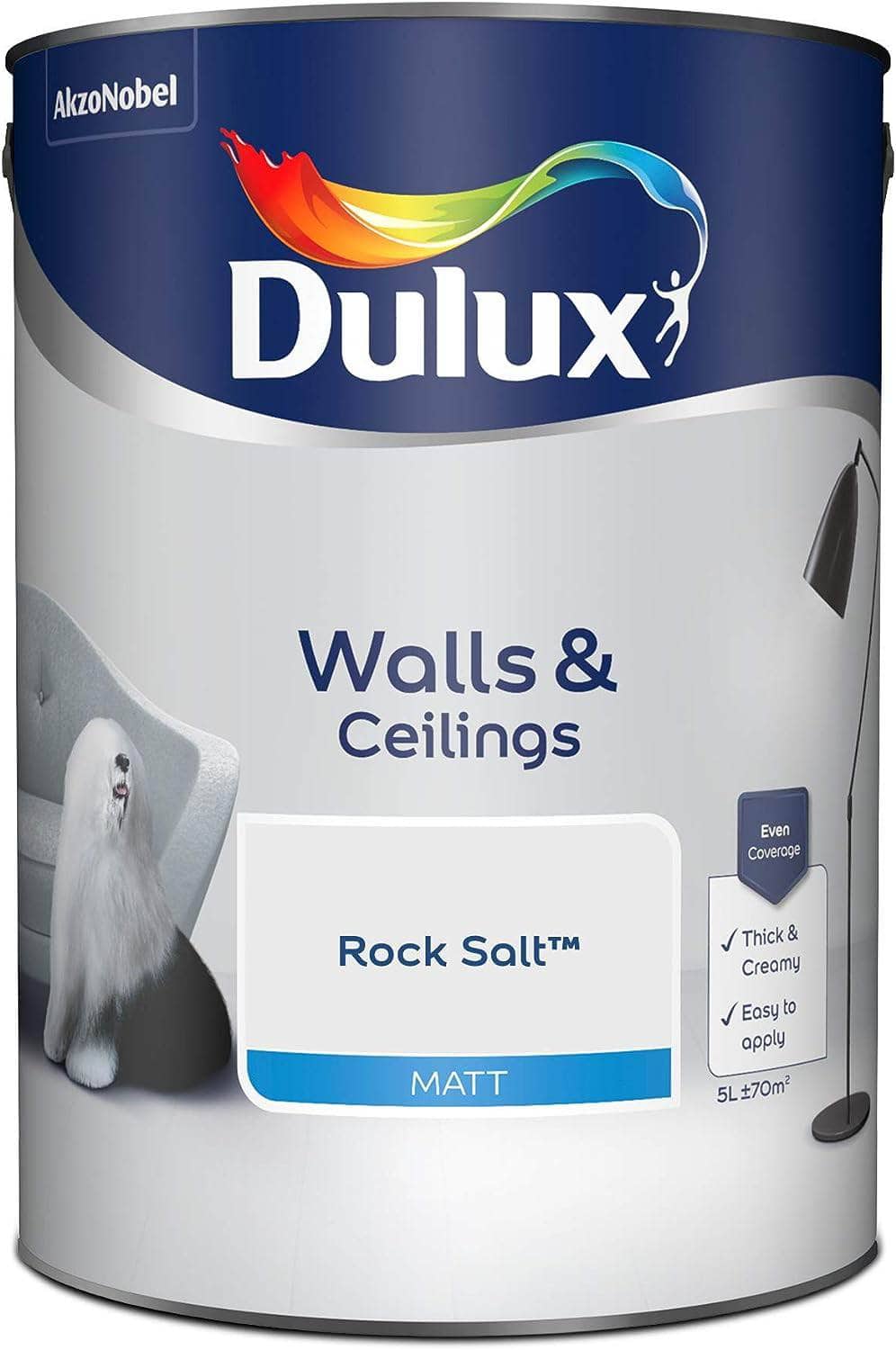 Paint  -  Dulux Matt Emulsion 5L - Rock Salt  -  50142611