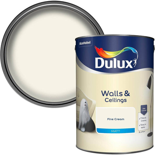 Paint  -  Dulux Matt Emulsion 5L - Fine Cream  -  50142613
