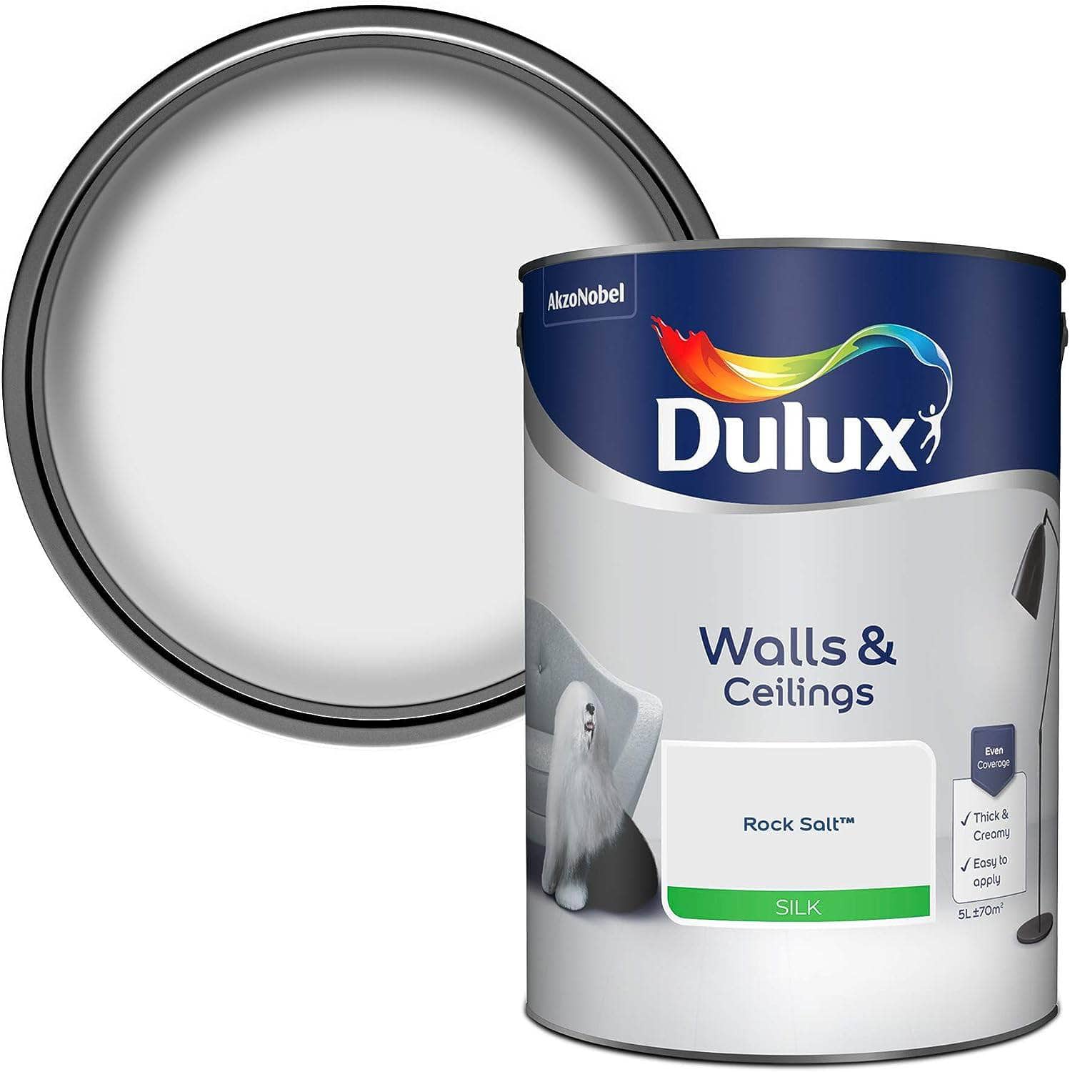 Paint  -  Dulux Silk Emulsion 2.5L - Rock Salt  -  50142620