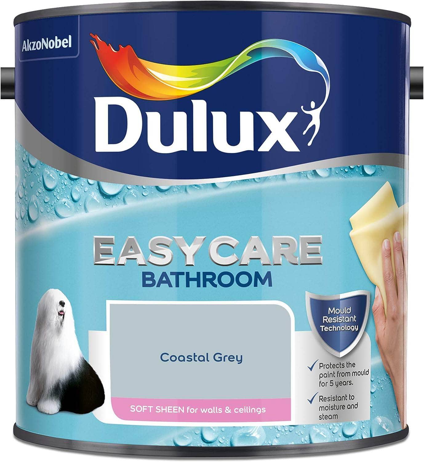 Paint  -  Dulux Easycare Bathroom 2.5L - Coastal Grey  -  50143039
