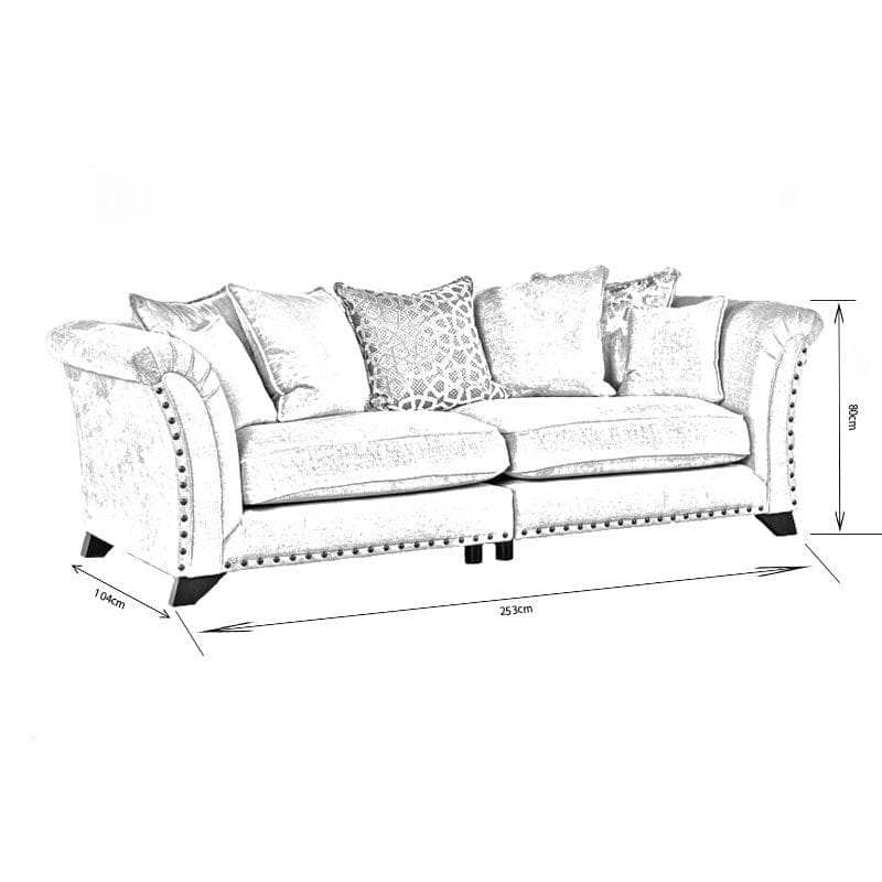 Furniture  -  Lille 4 Seater Silver Sofa  -  50147983