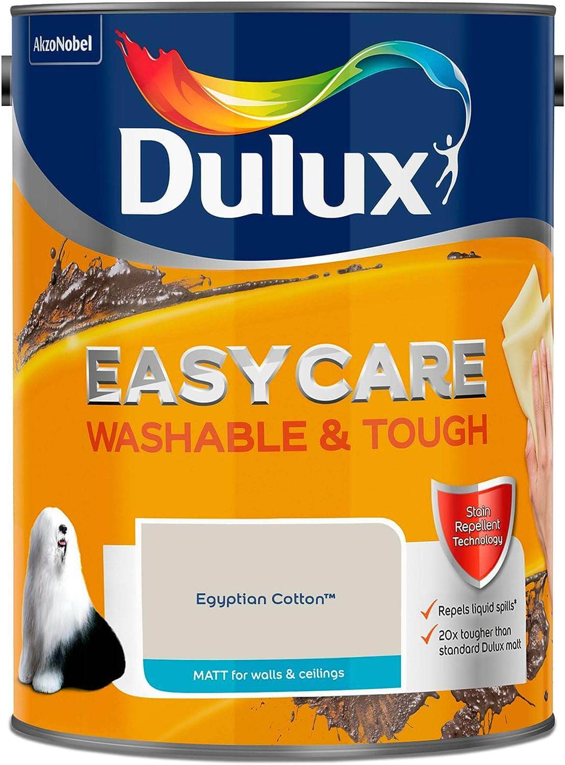 Paint  -  Dulux Easycare Matt Emulsion 5L - Egyptian Cotton  -  50148660