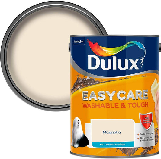 Paint  -  Dulux Easycare Matt Emulsion 5L - Magnolia  -  50148666