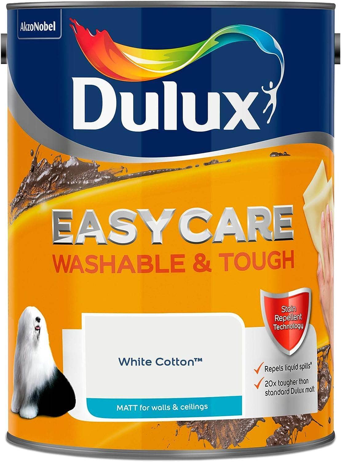 Paint  -  Dulux Easy Care Matt Emulsion 2.5L White Cotton  -  50148675