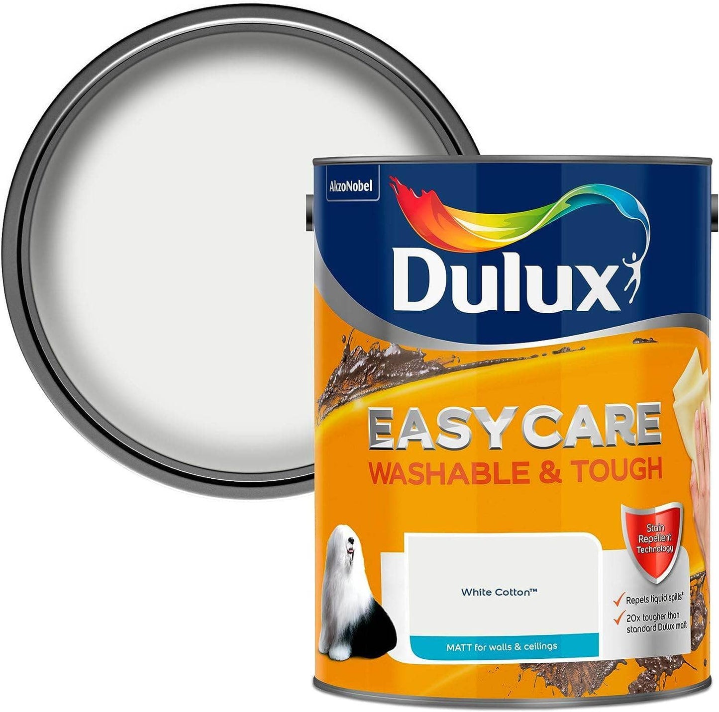 Paint  -  Dulux Easy Care Matt Emulsion 2.5L White Cotton  - 