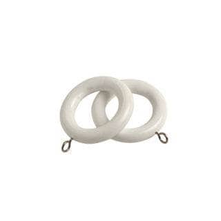 Homeware  -  Country Wood Curtain Rings - White  -  50149861