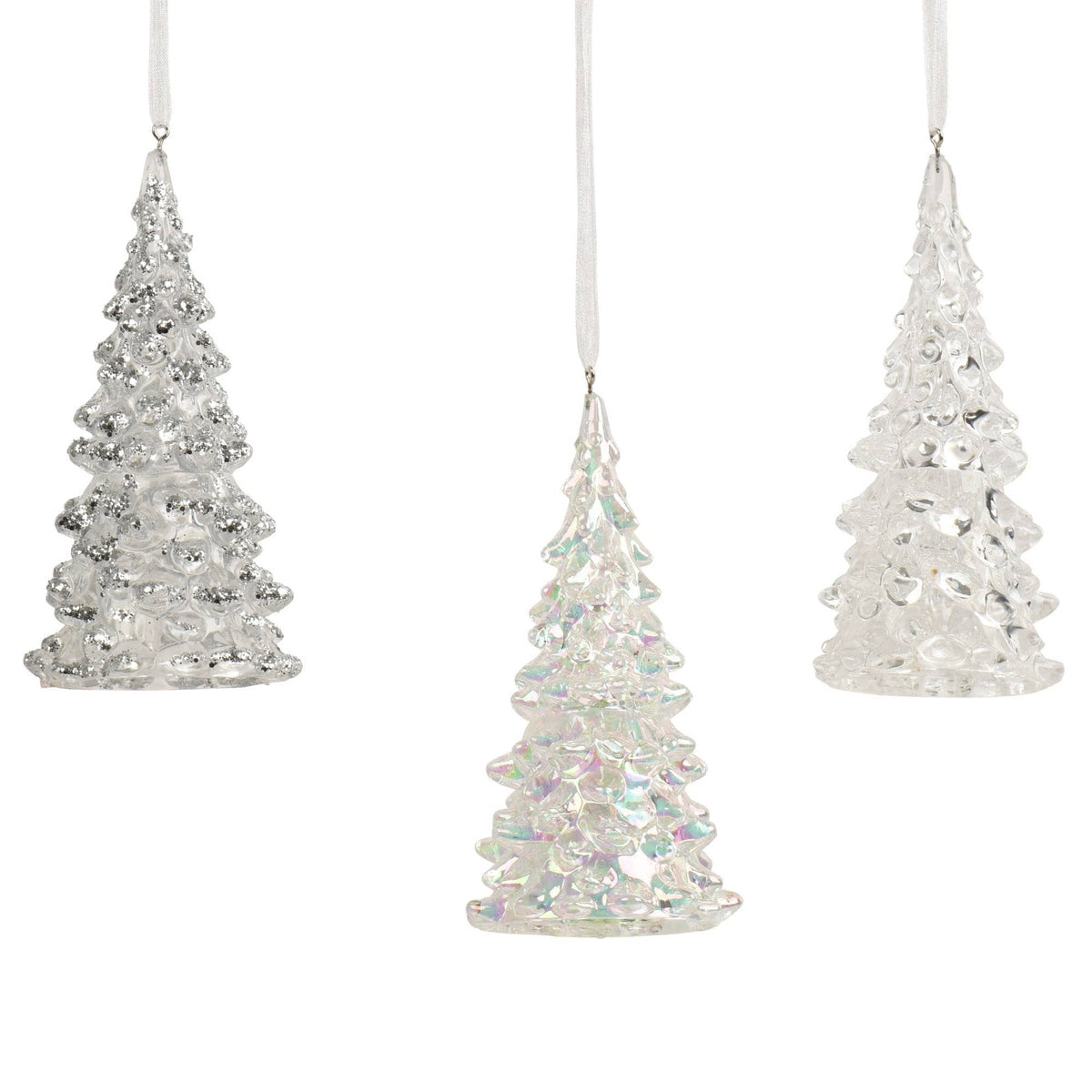 Christmas  -  Assorted Transparent Glitter Tree Ornament - 12cm  -  60487498
