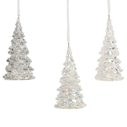 Christmas  -  Assorted Transparent Glitter Tree Ornament - 12cm  -  60487498
