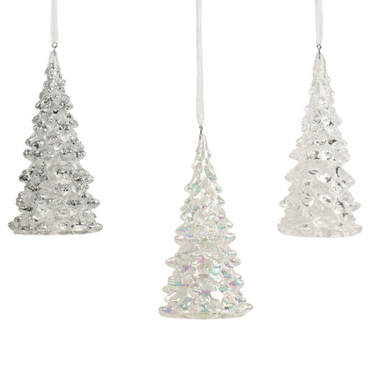 Christmas  -  Assorted Transparent Glitter Tree Ornament - 12cm  -  60487498