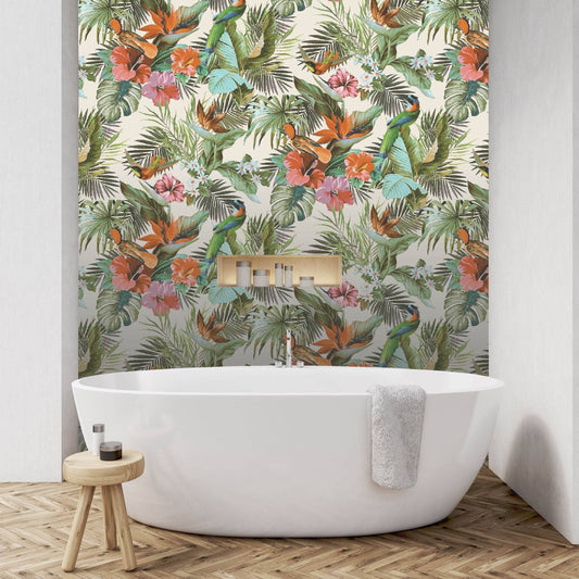 Wallpaper  -  Rasch Paradise Birds Multicoloured Wallpaper 539066  -  60011343