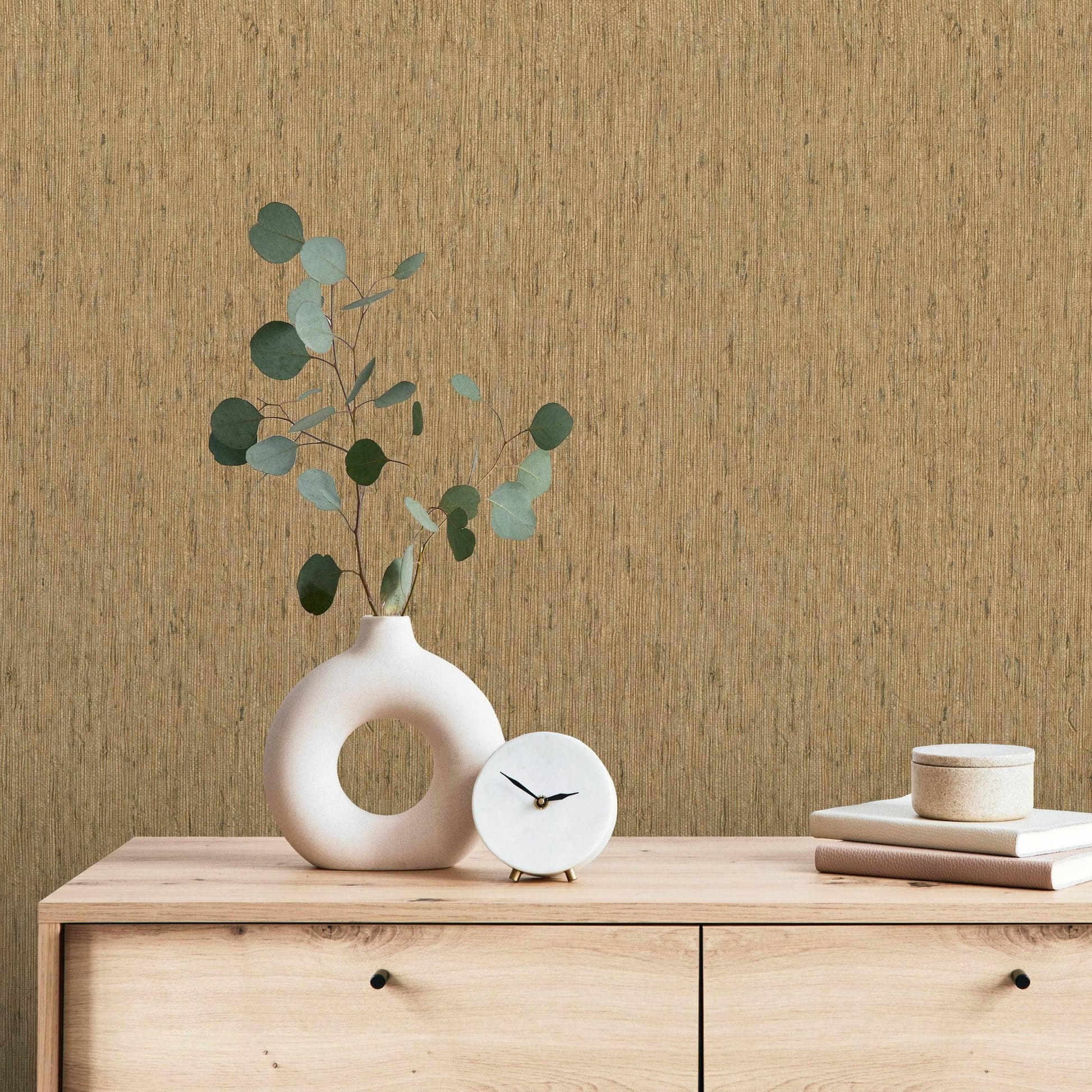 Wallpaper  -  Rasch B55 Boho Textured Ochre Wallpaper - 571028  -  60345244