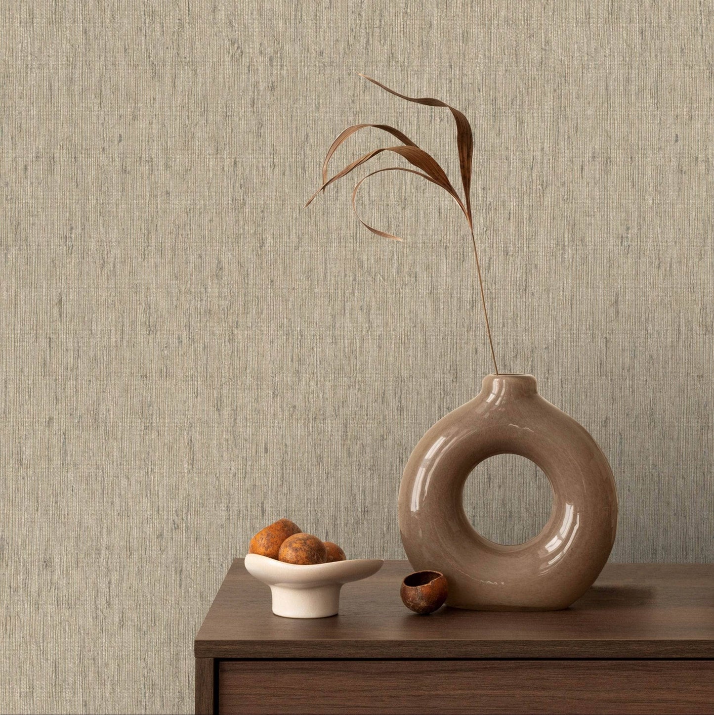 Wallpaper  -  Rasch B55 Boho Textured Mushroom Wallpaper - 571059  -  60345246