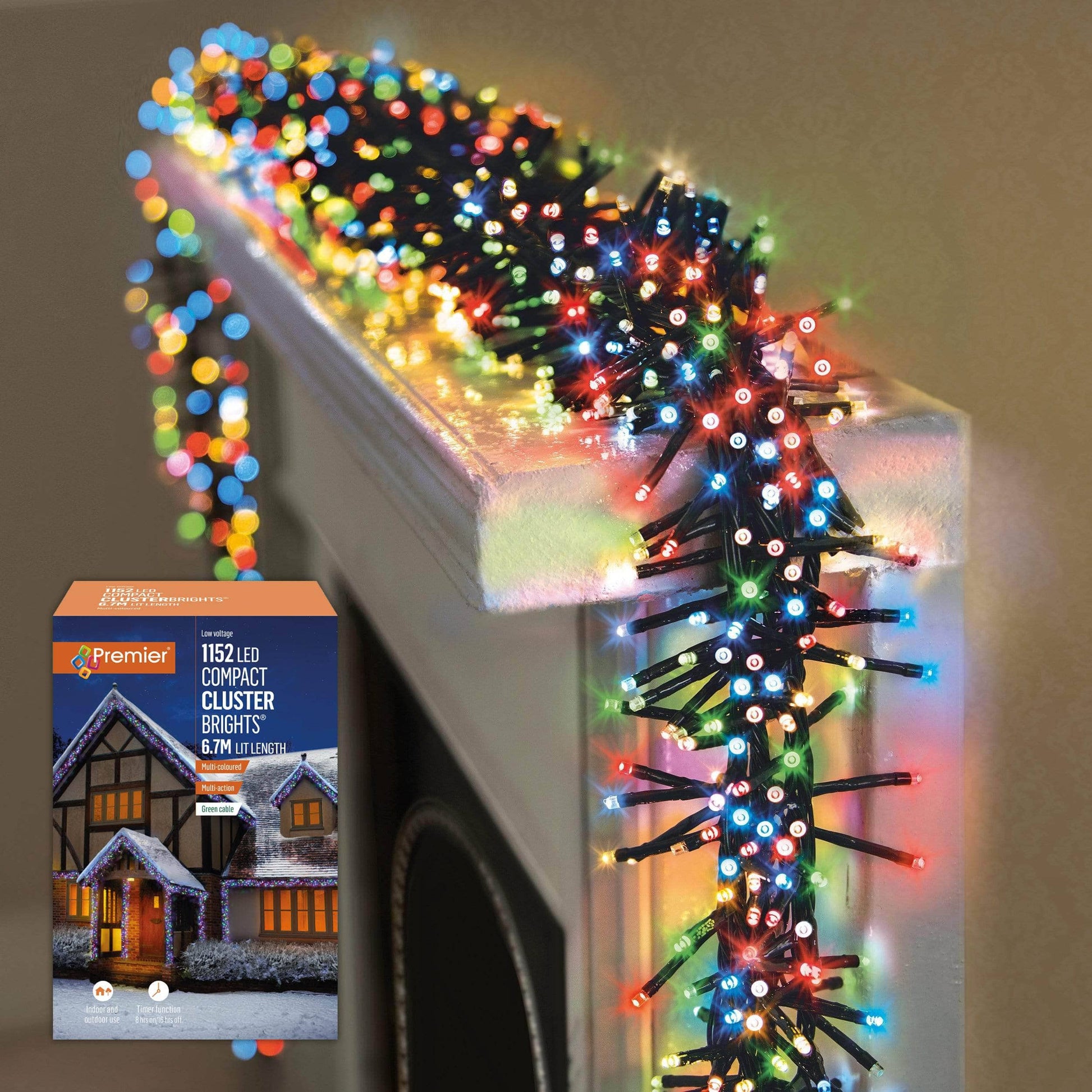 Christmas  -  1152 Multicoloured LED Compact Cluster Lights  -  60001109