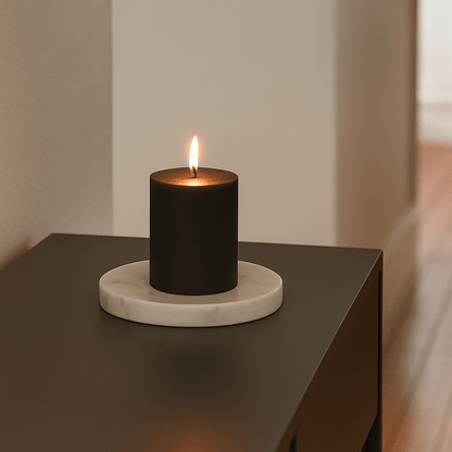 Homeware  -  Cidex 6.5 x 10cm Pillar Candle - Black  -  60001389