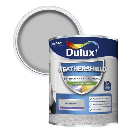 Paint  -  Dulux Weathershield Quick Dry Exterior Satin 2.5L - Chic Shadow  -  60003442