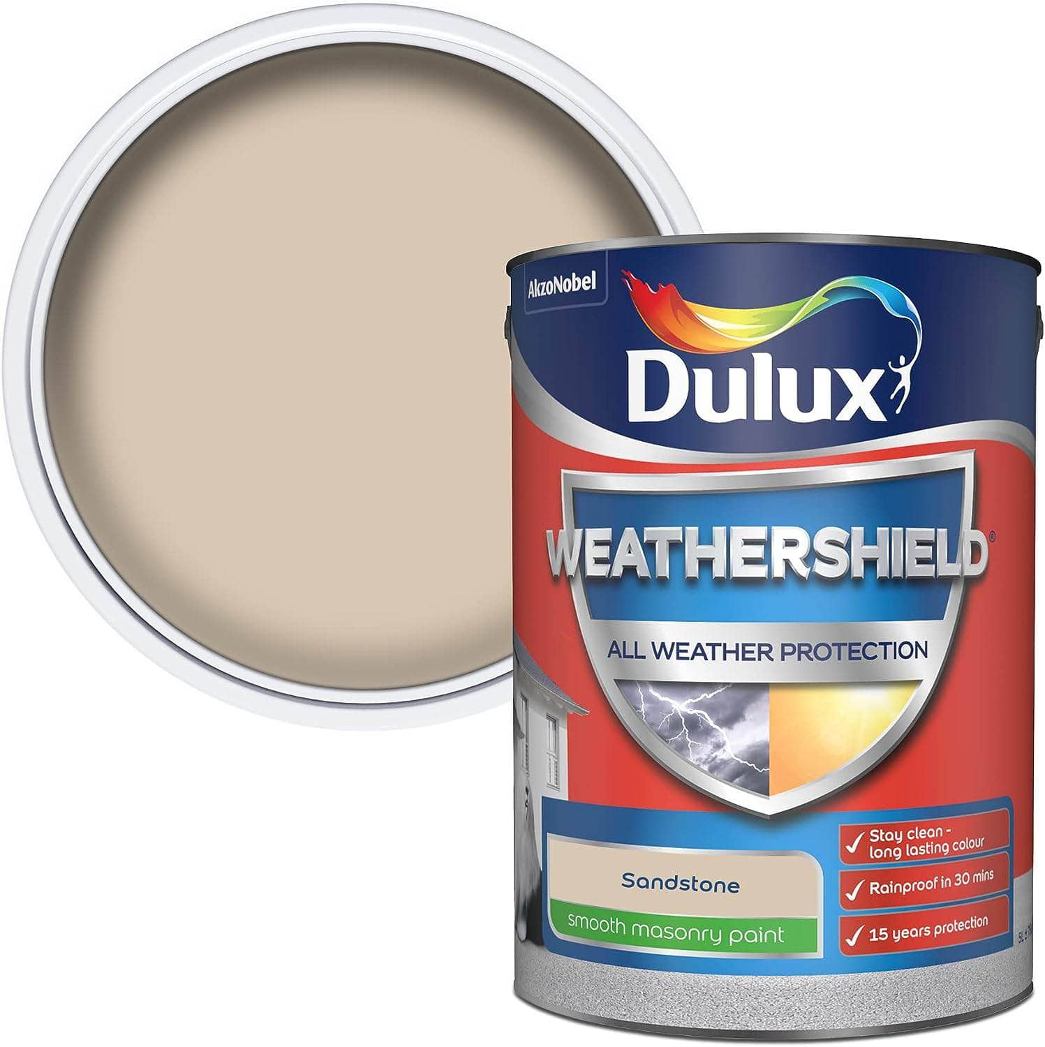 Paint  -  Dulux Weathershield 5L Masonry Paint - Sandstone  -  60003598