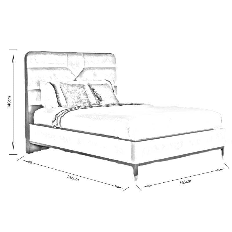 Furniture  -  Valdez King Size Wooden Bedframe - Lilac  -  60003601