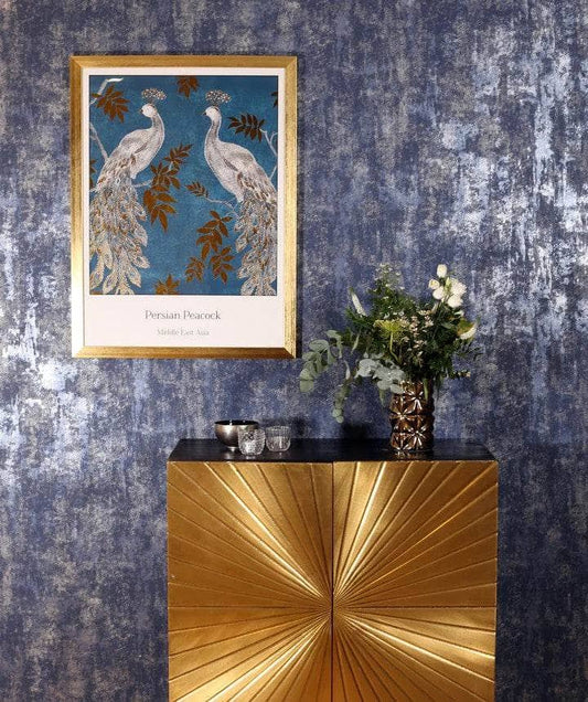 Wallpaper  -  Arthouse Stone Textures Navy & Silver Wallpaper - 902108  -  60003805