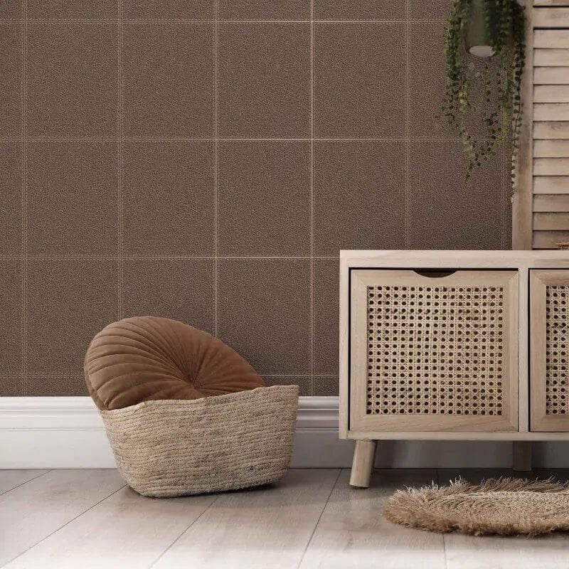 Wallpaper  -  Camden Stitch Mocha Wallpaper FD42992  -  60003863