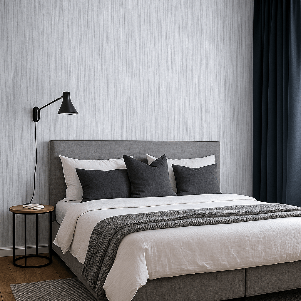 Wallpaper  -  Fine Decor Milano Fabric Textured Grey Wallpaper - M95574  -  60003869