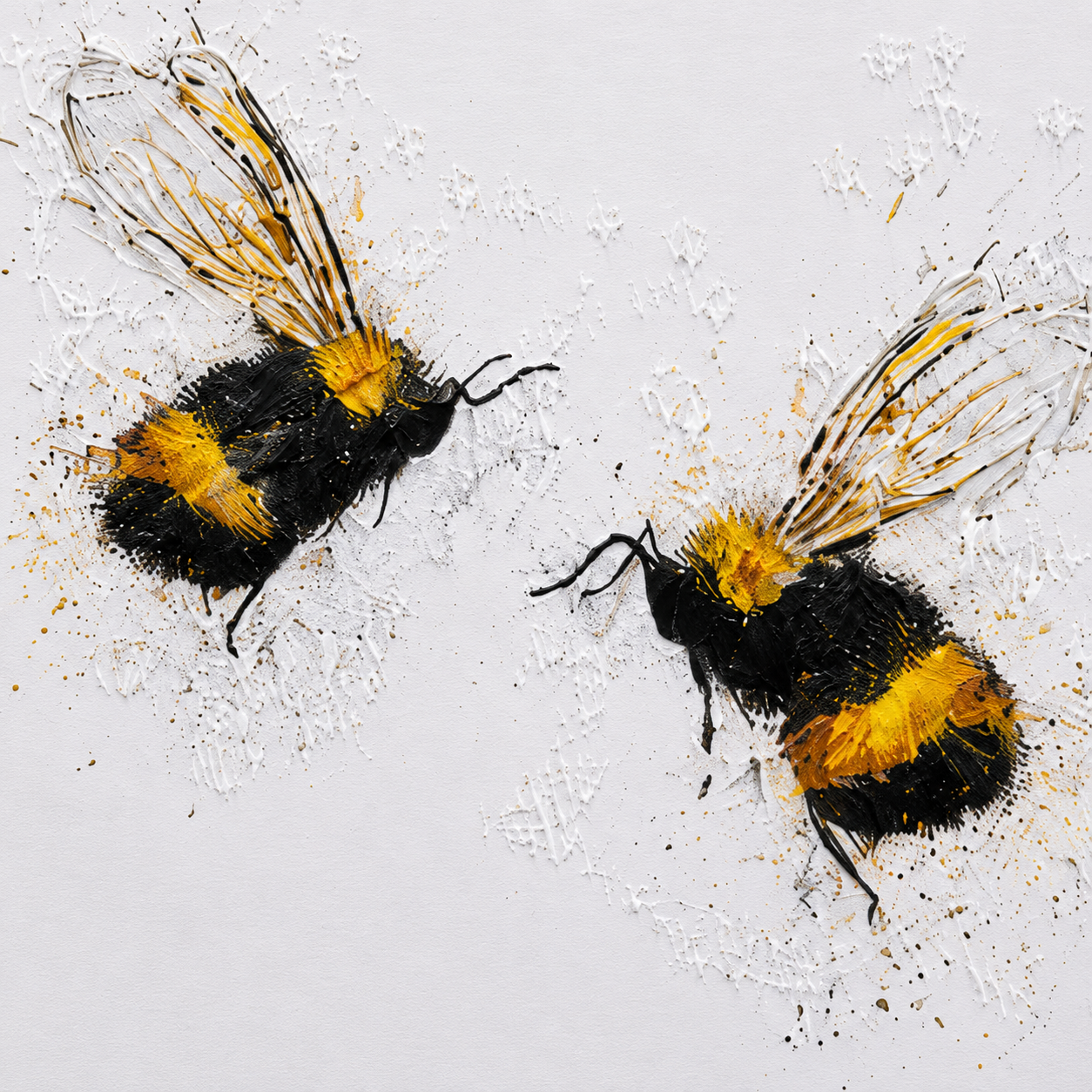 60004047 Bee Love Painting White - 55 x 55cm