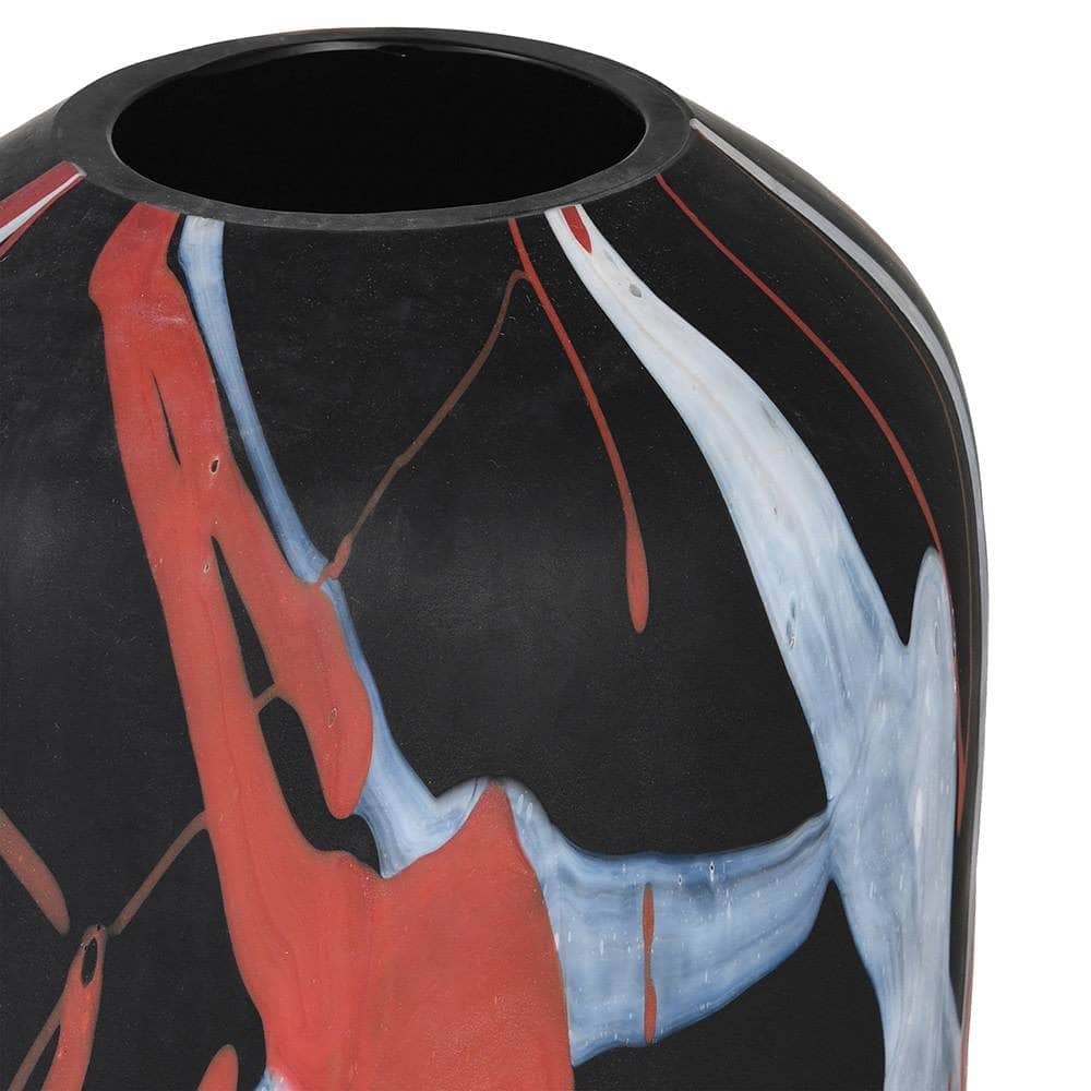  -  P/Housewares Small Navy/Orange Glass Vase  -  60004495
