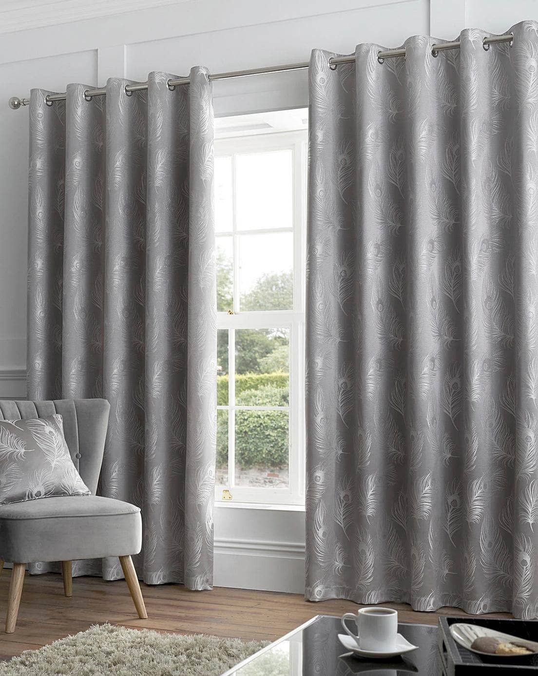  -  Feather Curtains - Silver  - 