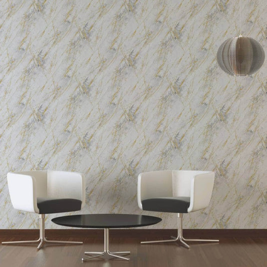 Wallpaper  -  Industrial Grey & Gold Marble Wallpaper - 388173  -  60005549