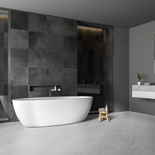 Flooring & Carpet  -  Carrara White Luxury Click Vinyl Flooring  -  60005662