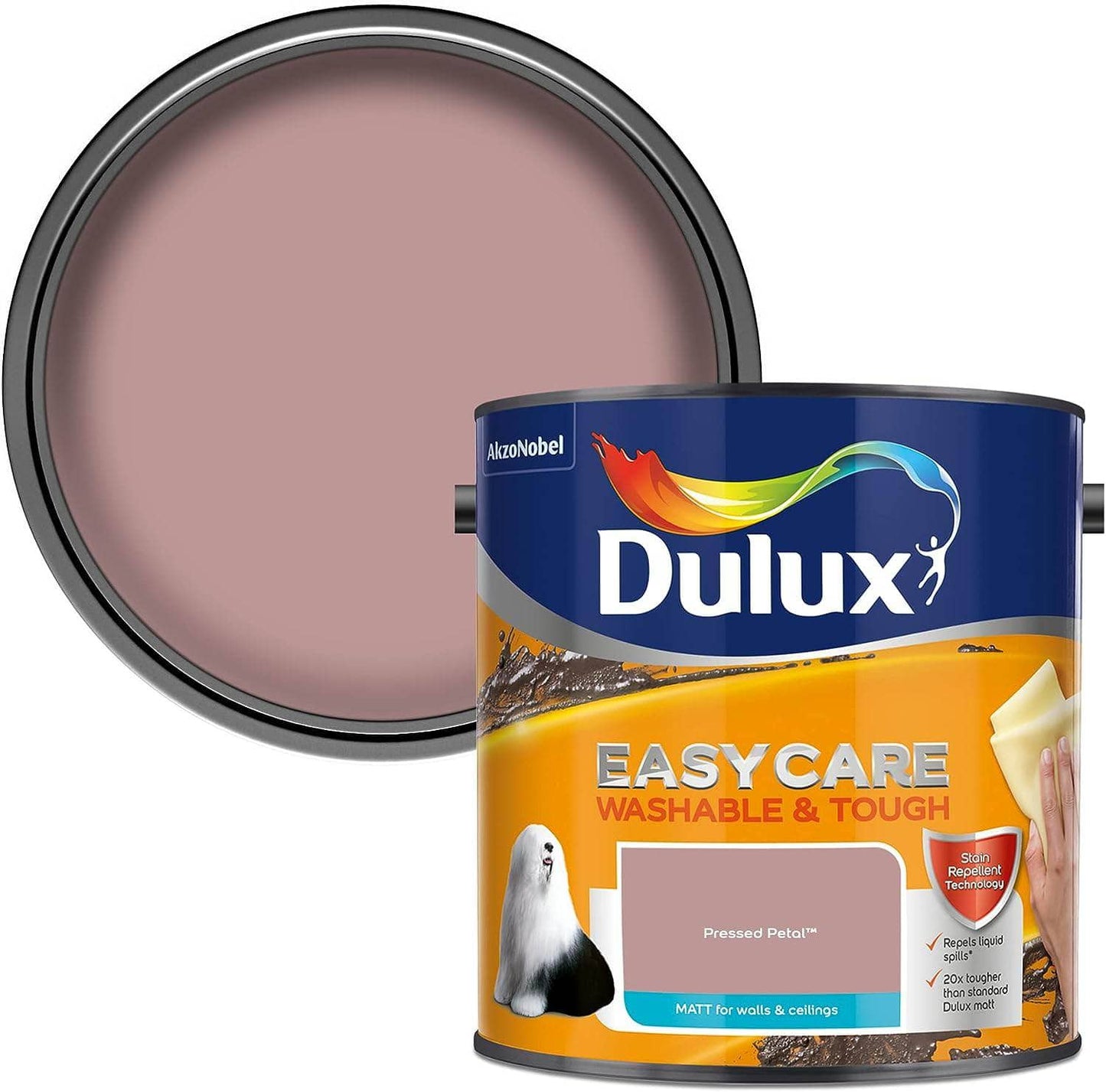 Paint  -  Dulux Easy Care Matt Emulsion 2.5L - Pressed Petal  -  60005863