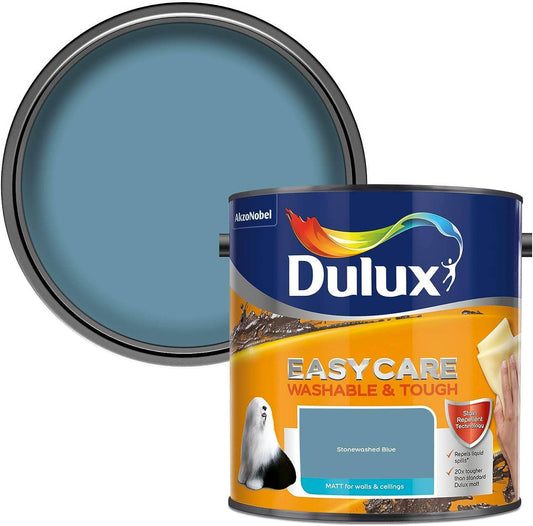 Paint  -  Dulux Easycare Kitchen 2.5L Matt Emulsion - Stonewashed Blue  -  60005867