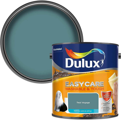 Paint  -  Dulux Easycare Matt Emulsion 2.5L - Teal Voyage  -  60005869