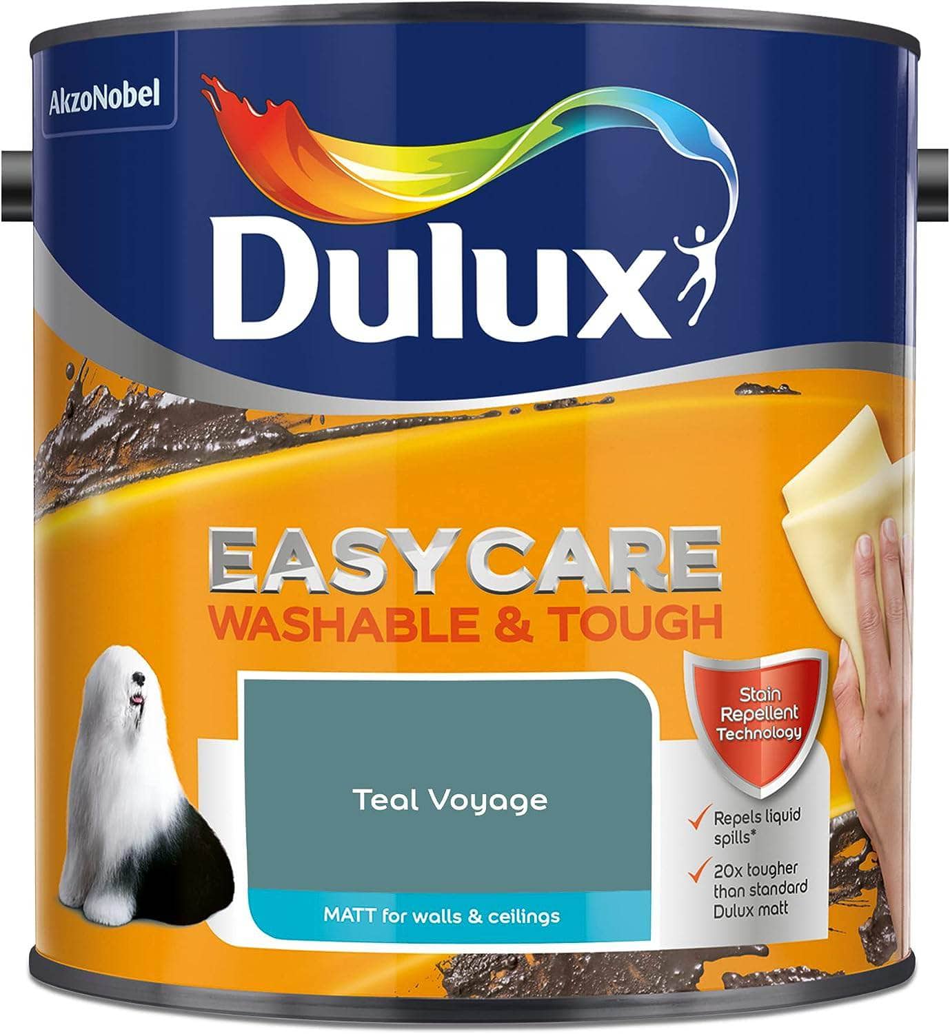 Paint  -  Dulux Easycare Matt Emulsion 2.5L - Teal Voyage  -  60005869