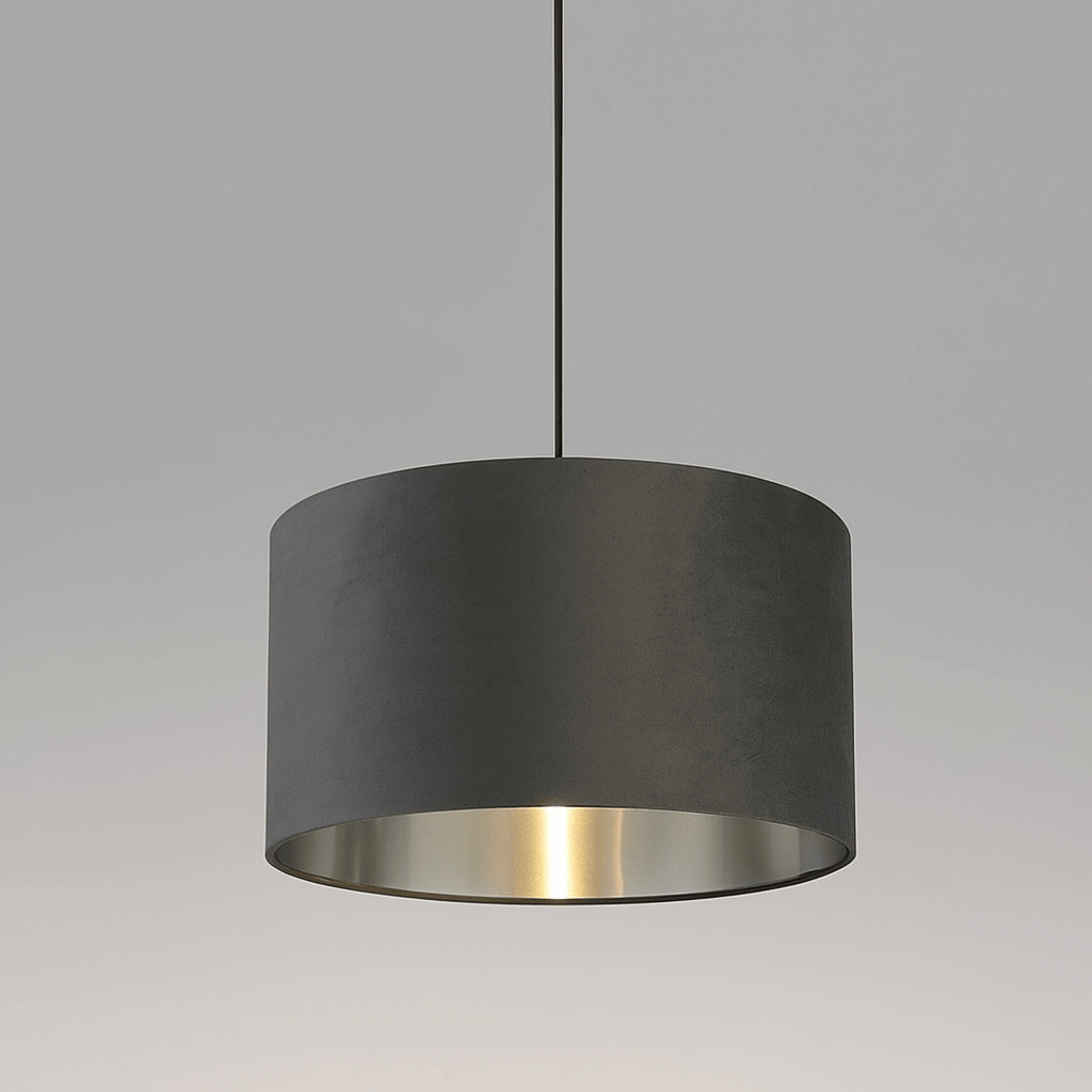 Lights  -  Forli Dark Grey Velvet Light Shade - 50cm  -  60006150
