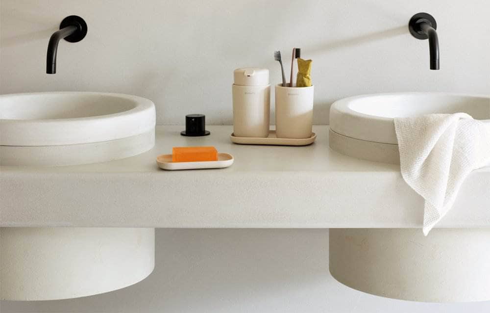 Homeware  -  Bathroom Accessory Set Of 3 - Soft Beige  -  60007578