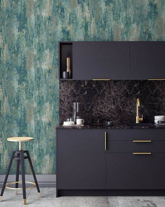 Wallpaper  -  Grandeco Vincenzo Green Wallpaper - 191304  -  60007601