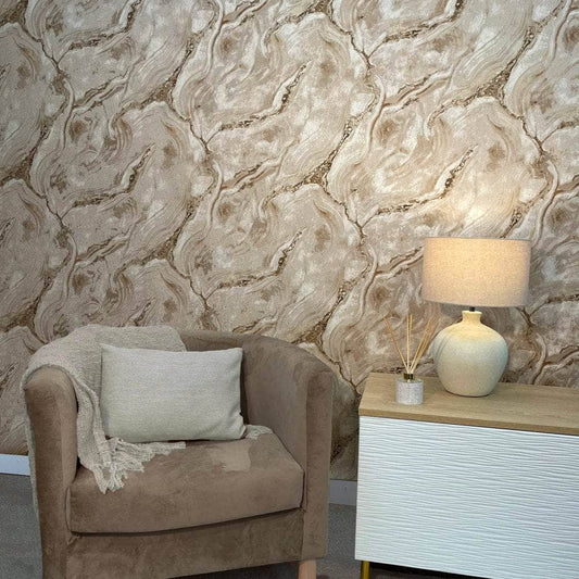 Wallpaper  -  Rasch Palmetto Agate Taupe Wallpaper - 529456  -  60007637