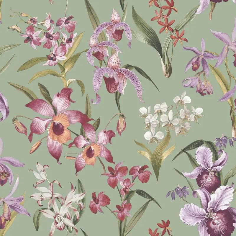 Rasch Maya Floral Sage Sample - 283654