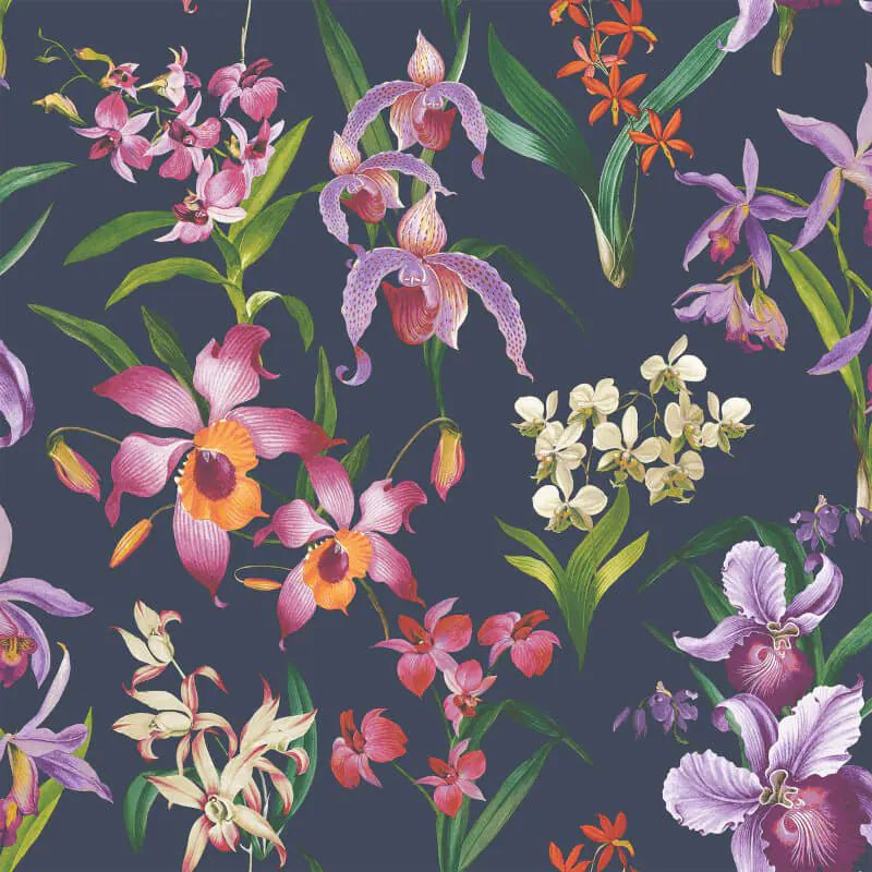 Wallpaper  -  Rasch Maya Floral Navy Wallpaper - 283678  -  60007661