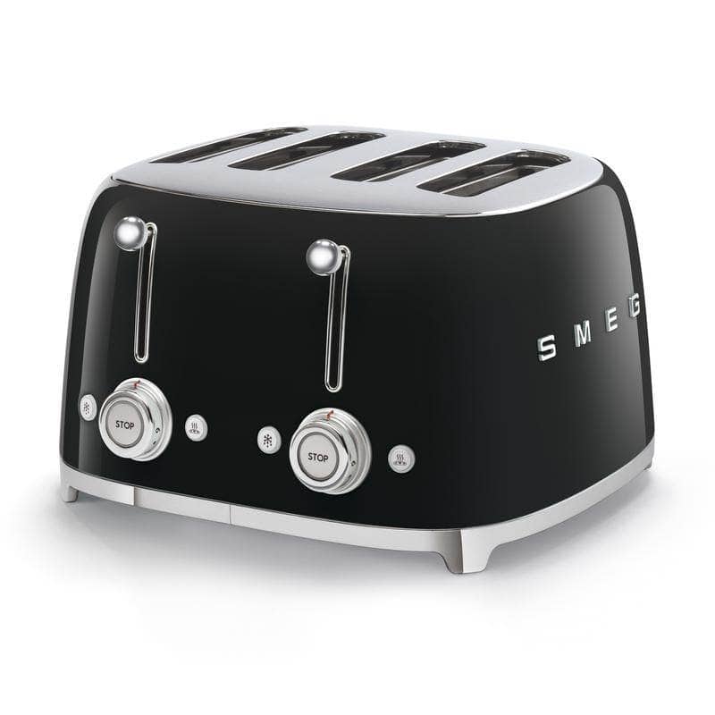 Kitchenware  -  Smeg 50s 4 by 4 Slice Toaster - Black  -  60007909