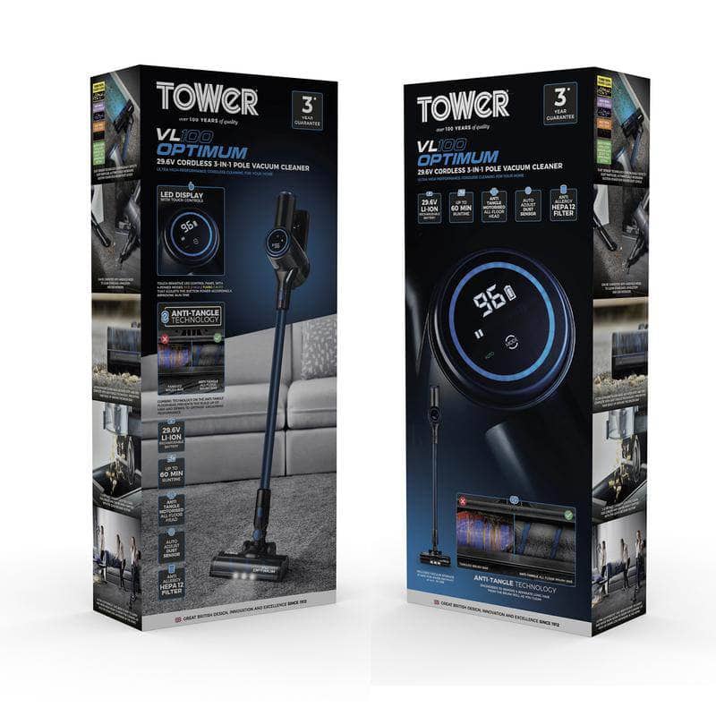 Kitchenware  -  Tower Optimum Cordless 3 In 1 DC Vacuum Cleaner  -  60007995