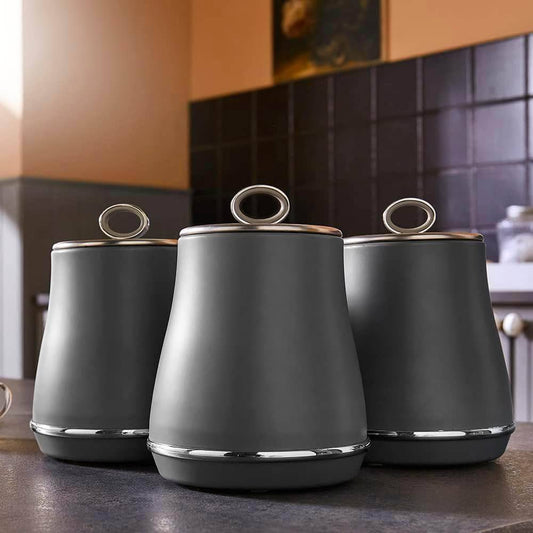  -  Renaissance Set Of 3 Canisters - Grey  -  60008015